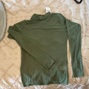 Olive Green Long Sleeve mesh top